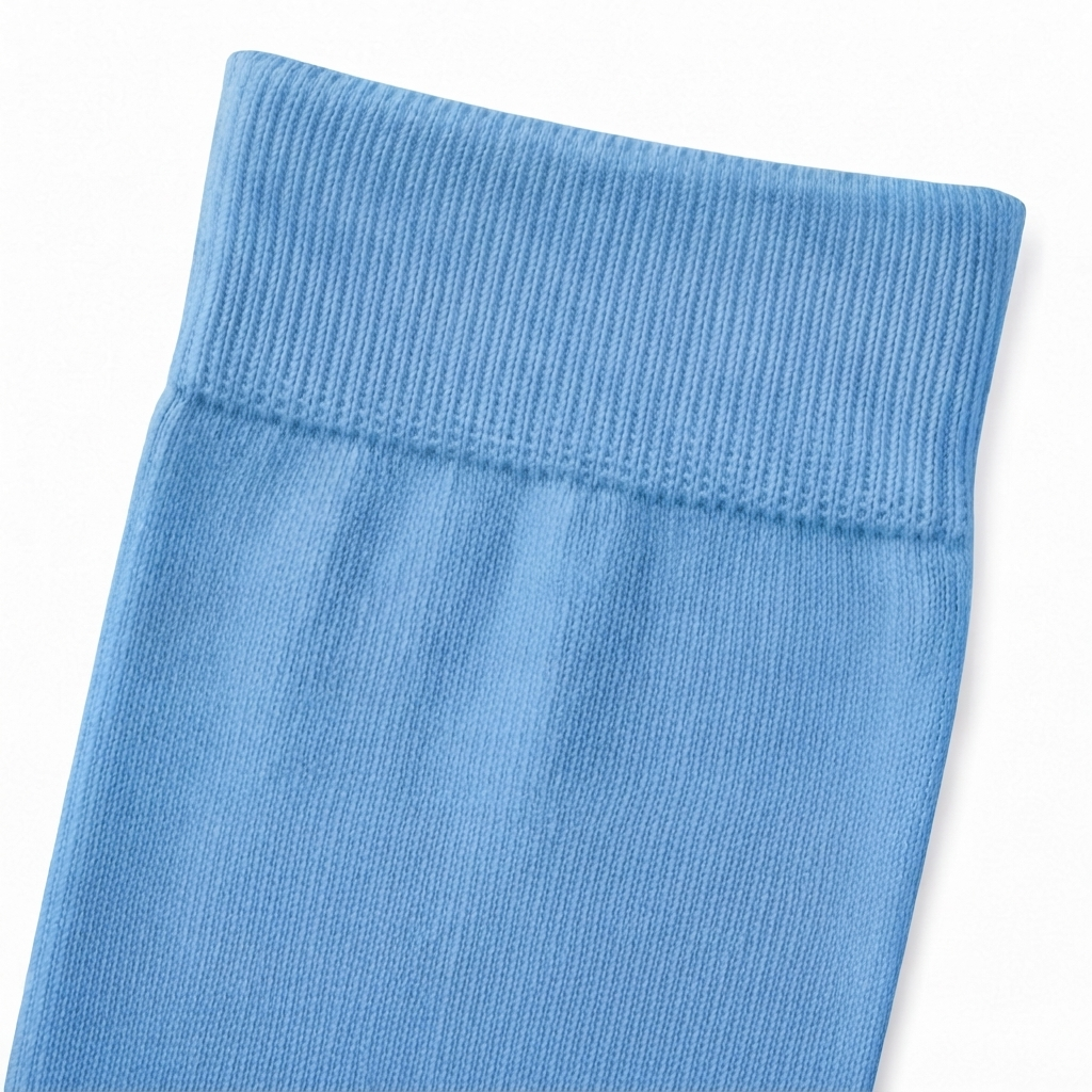 Stretch Fit Ankle Length Plain Sky Blue Socks