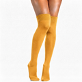 Yellow Knee Length Cotton Socks Non Terry
