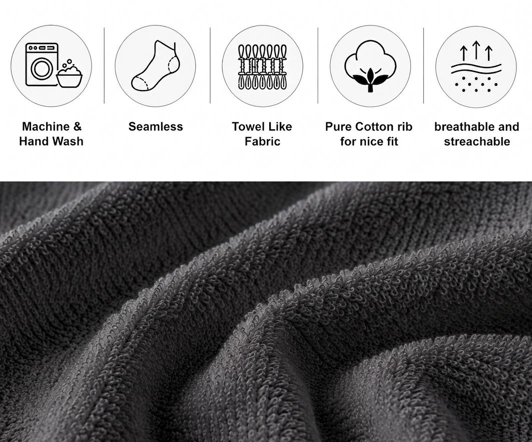Light Black Ankle Length Pure Cotton Socks 4 Pairs