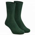 Plush Terry Cotton Dark Green Calf Socks 2 Pairs