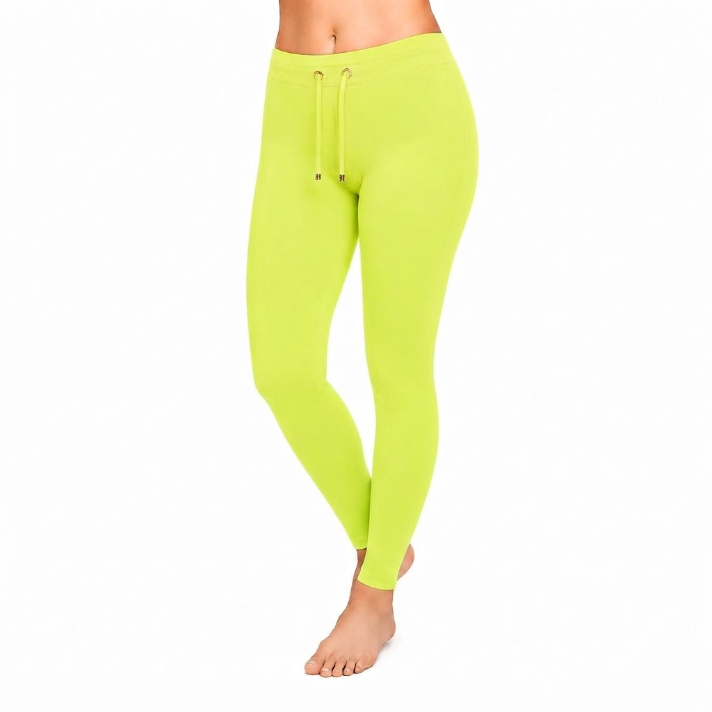 Neon Ankle Cotton Leggings With Drawstring