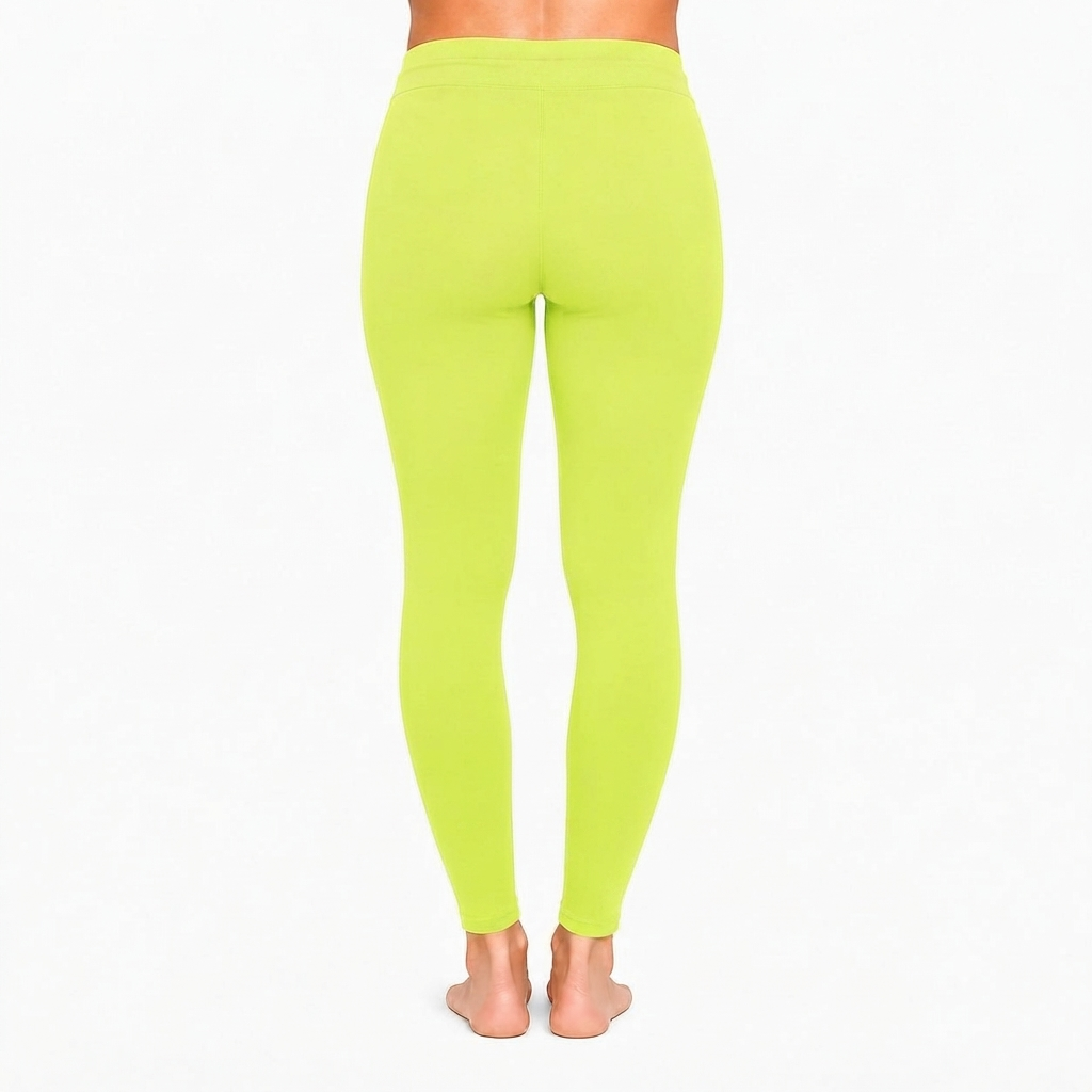 Neon Ankle Cotton Leggings With Drawstring