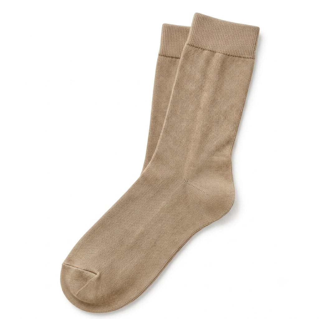 Stretch Fit Calf Length Khakhi Socks