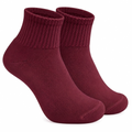 Wine Red Ankle Length Pure Cotton Socks 4 Pairs