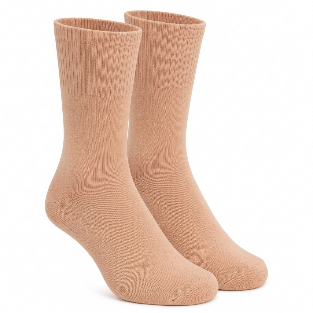 Skin Calf Length Pure Cotton Socks 4 Pairs