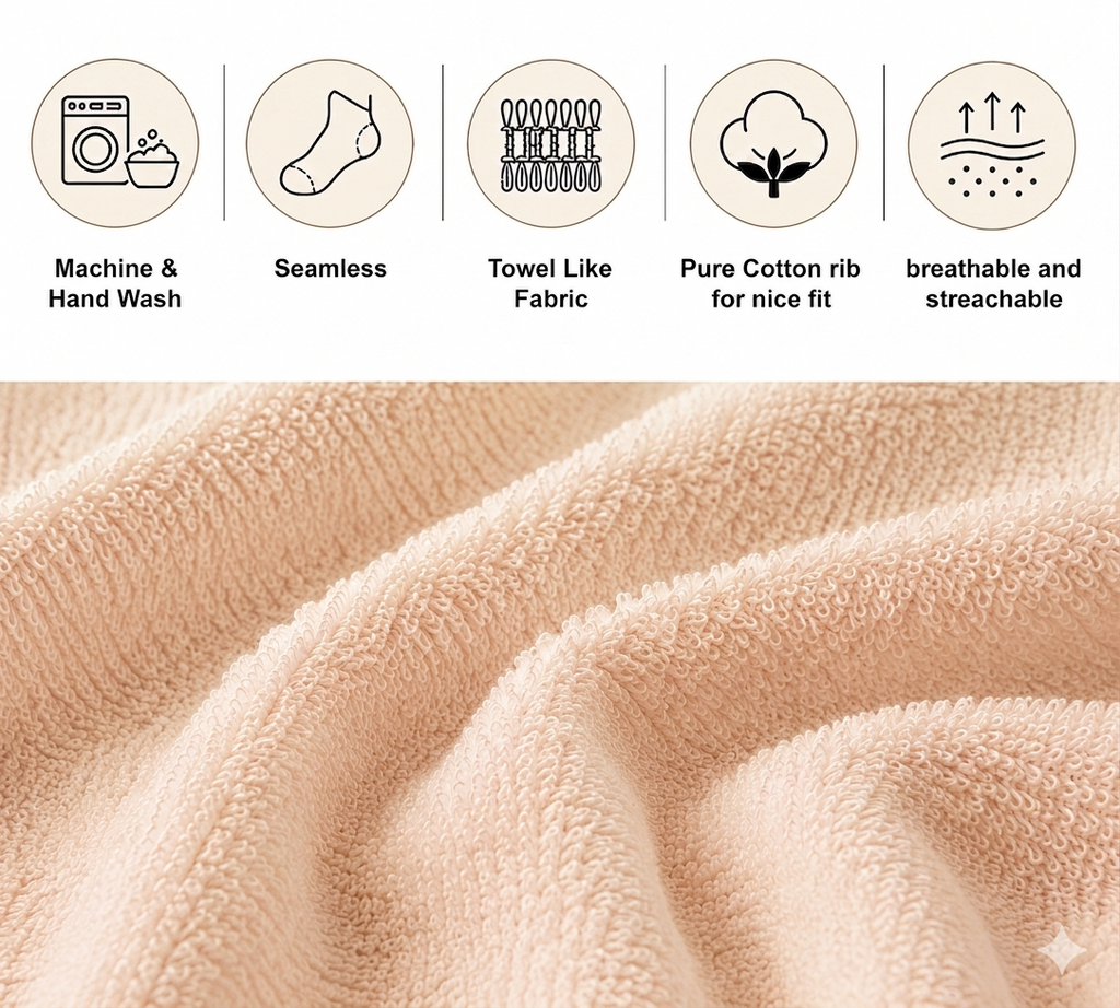 Cream Ankle Length Pure Cotton Socks 4 Pairs