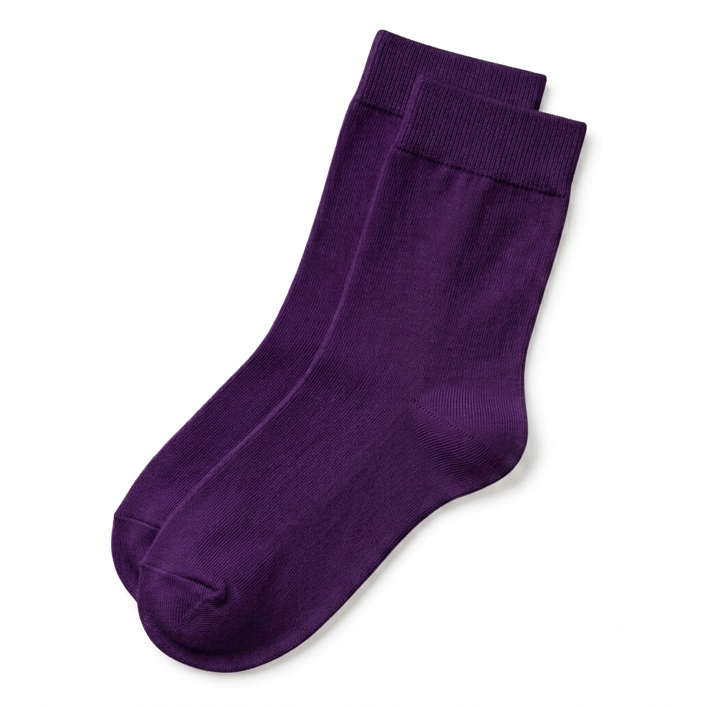 Stretch Fit Ankle Length Plain Purple Socks