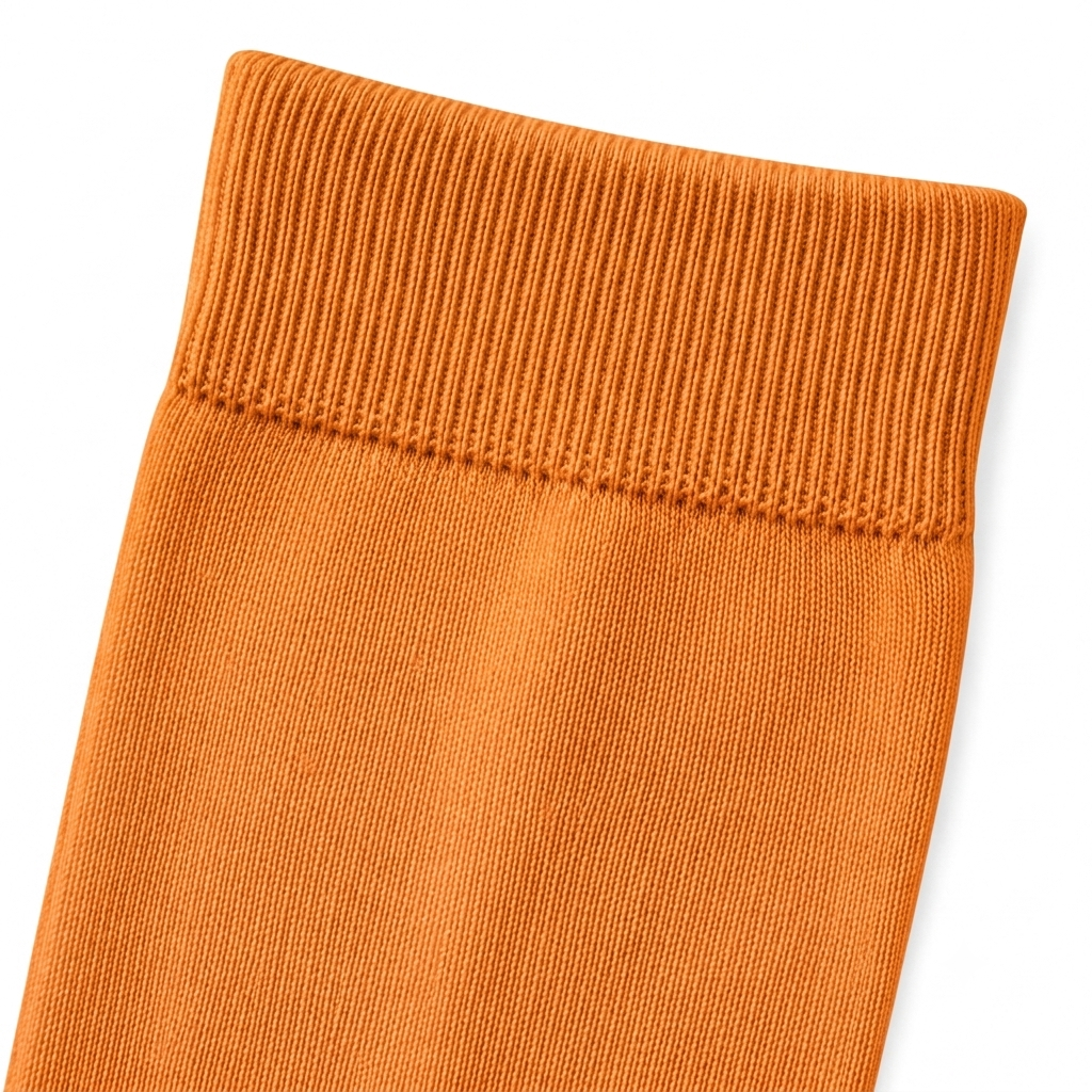 Stretch Fit Ankle Length Plain Orange Socks