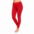 Red Ankle Cotton Leggings With Drawstring