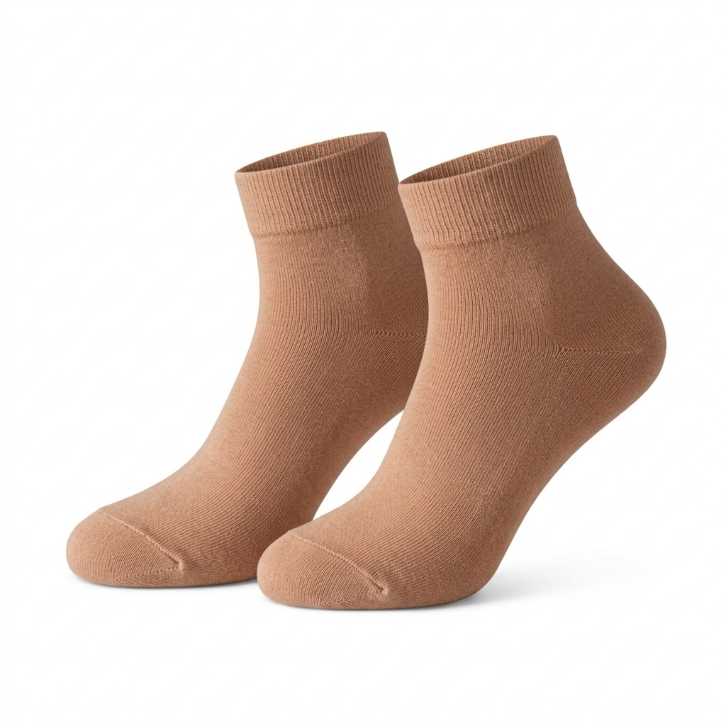 Stretch Fit Ankle Length Plain Skin Socks