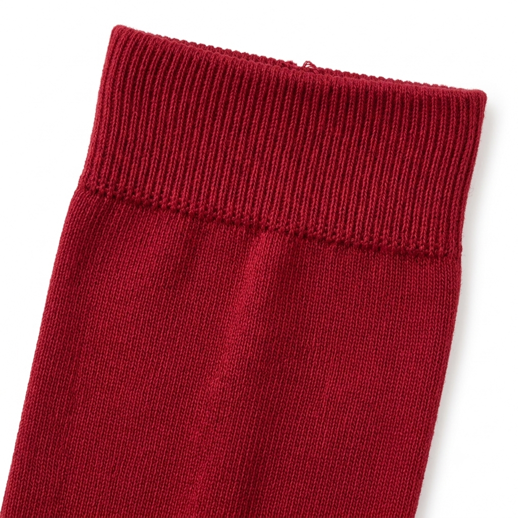 Stretch Fit Calf Length Red Socks