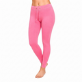 Pink Ankle Cotton Leggings With Drawstring