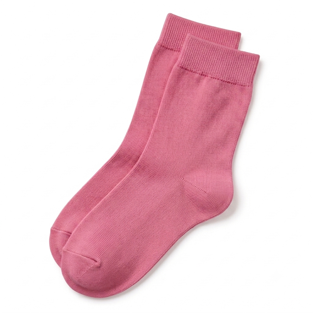 Stretch Fit Ankle Length Plain Pink Socks