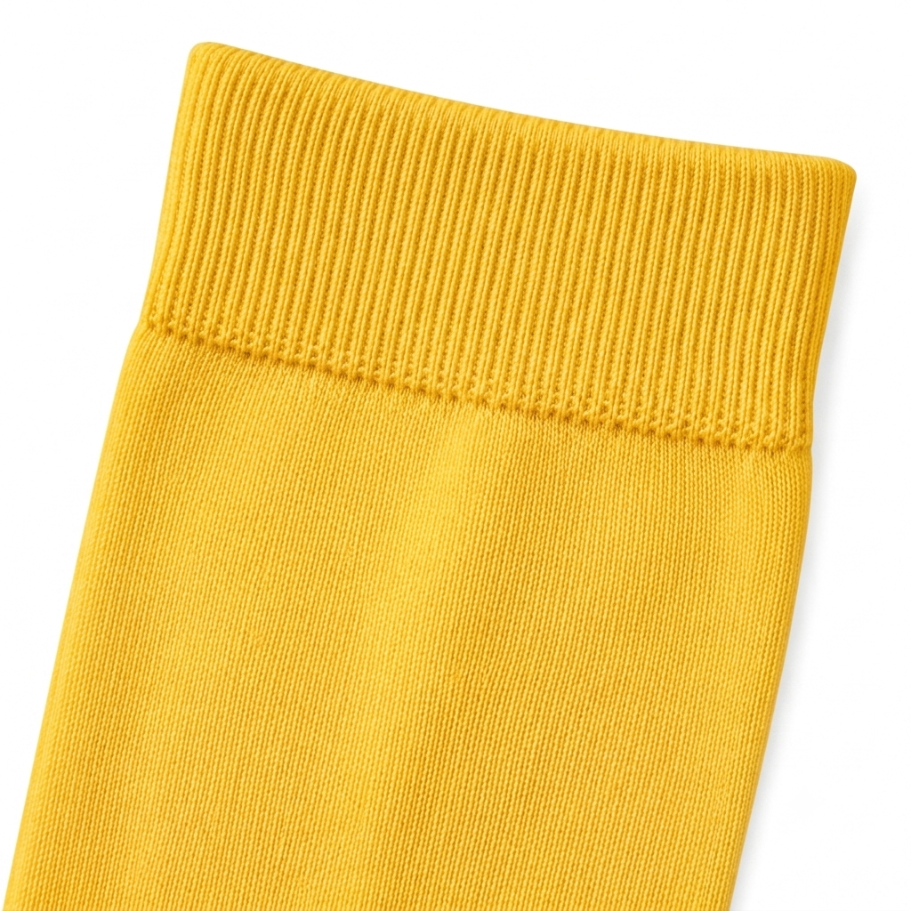 Stretch Fit Ankle Length Plain Yellow Socks