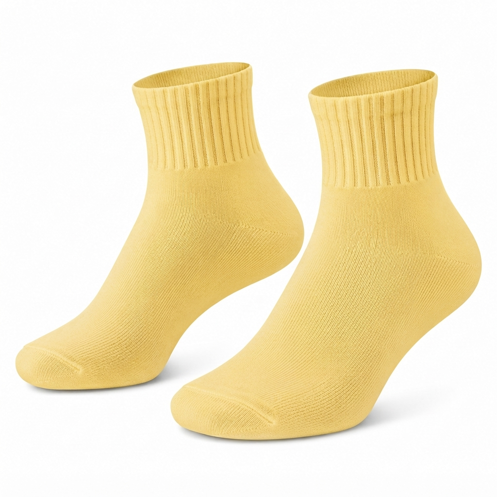 Terry Cotton Ankle Length Yellow Socks