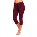 Wine Red Cotton Capri With Drawstring