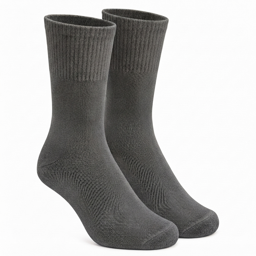 Light Black Calf Cotton Socks Non Terry 4 Pairs