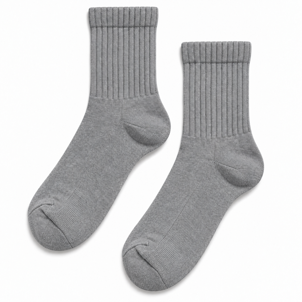 Terry Cotton Ankle Length Grey Socks