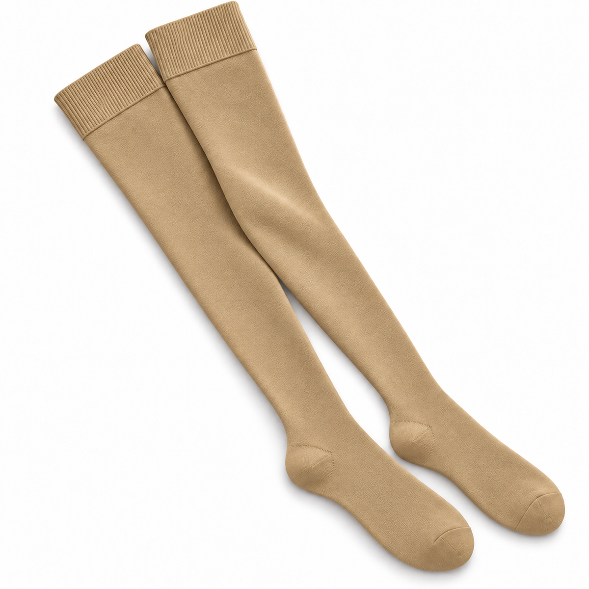 Stretch Fit Thigh High Length Khakhi Stockings