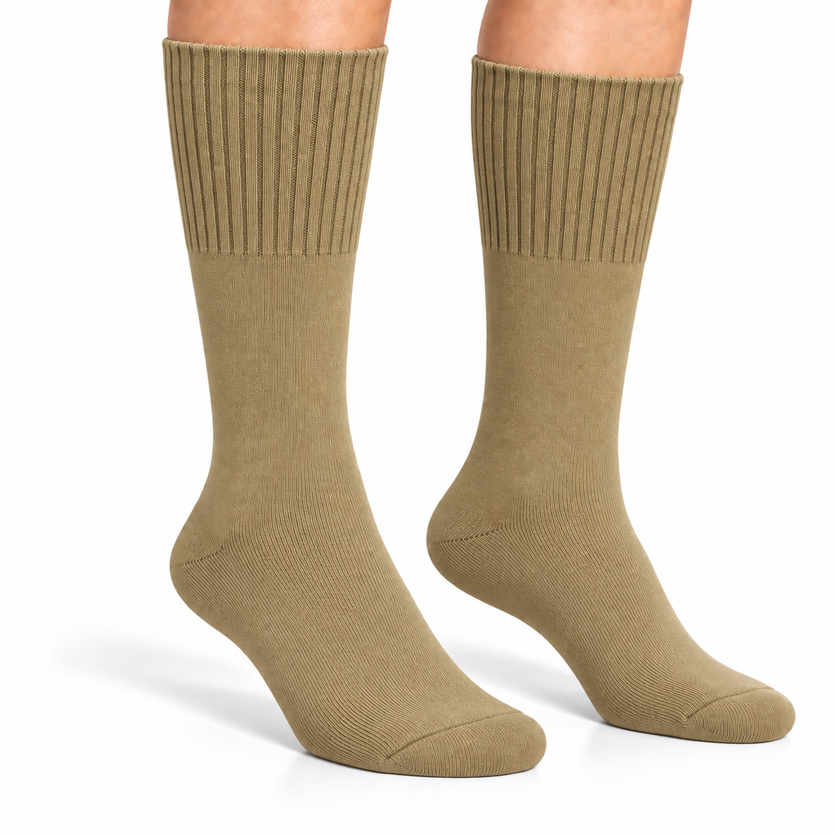 Terry Cotton Calf Length Khakhi Socks