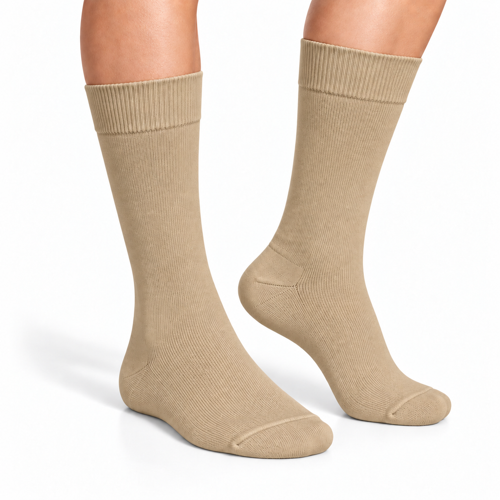 Stretch Fit Calf Length Khakhi Socks