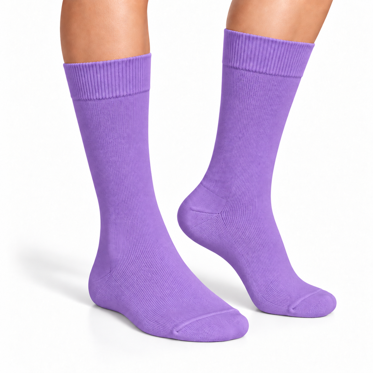 Stretch Fit Calf Length Purple Socks