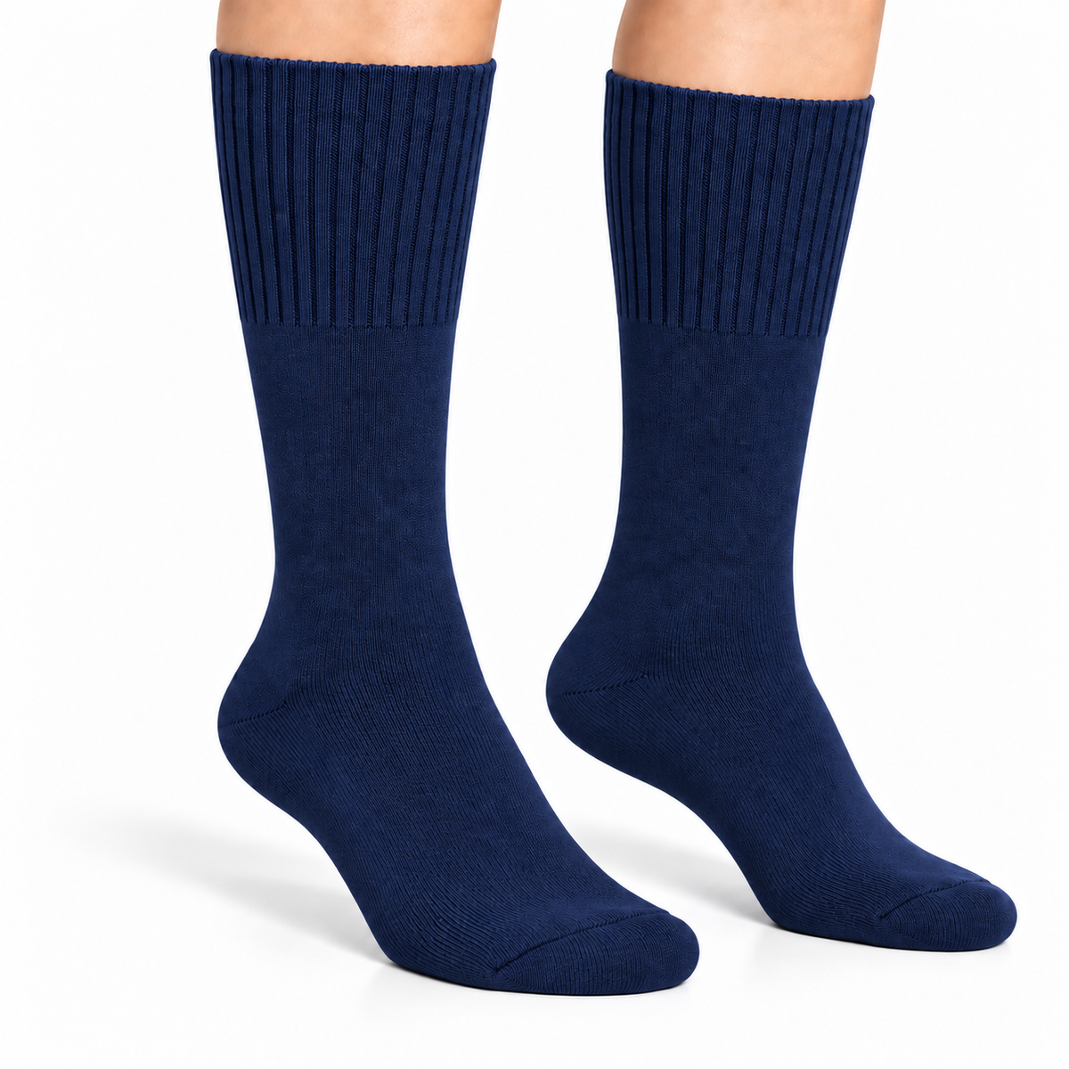 Terry Cotton Calf Length Navy Blue Socks