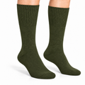 Terry Cotton Calf Length Olive Green Socks