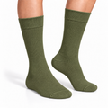 Stretch Fit Calf Length Olive Green Socks