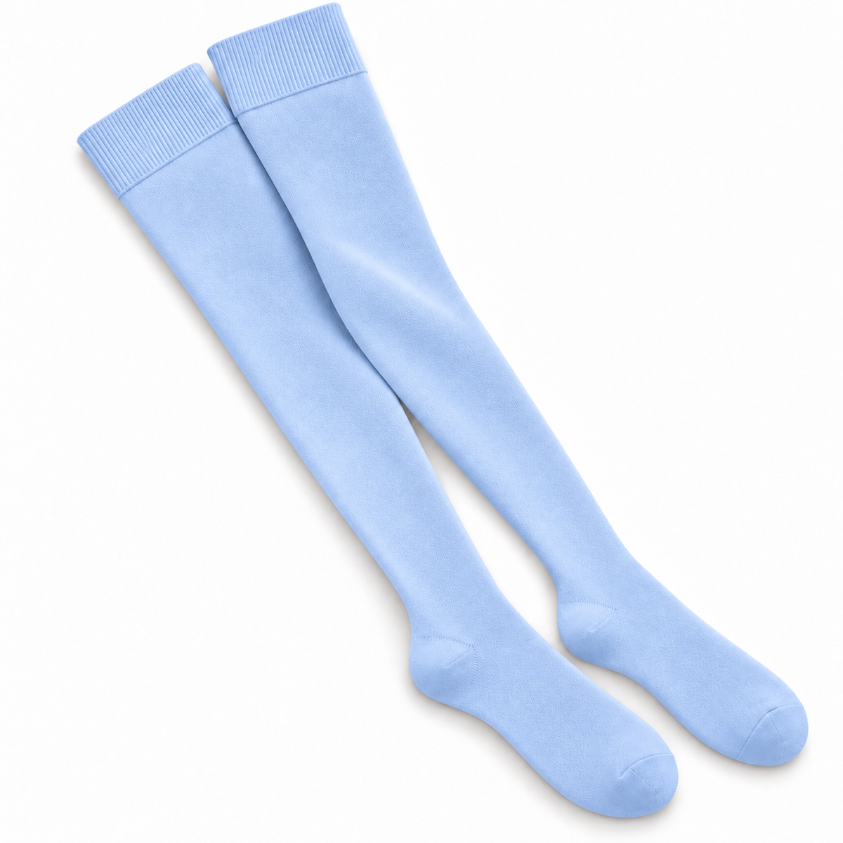 Stretch Fit Thigh High Length Faded Blue Stockings