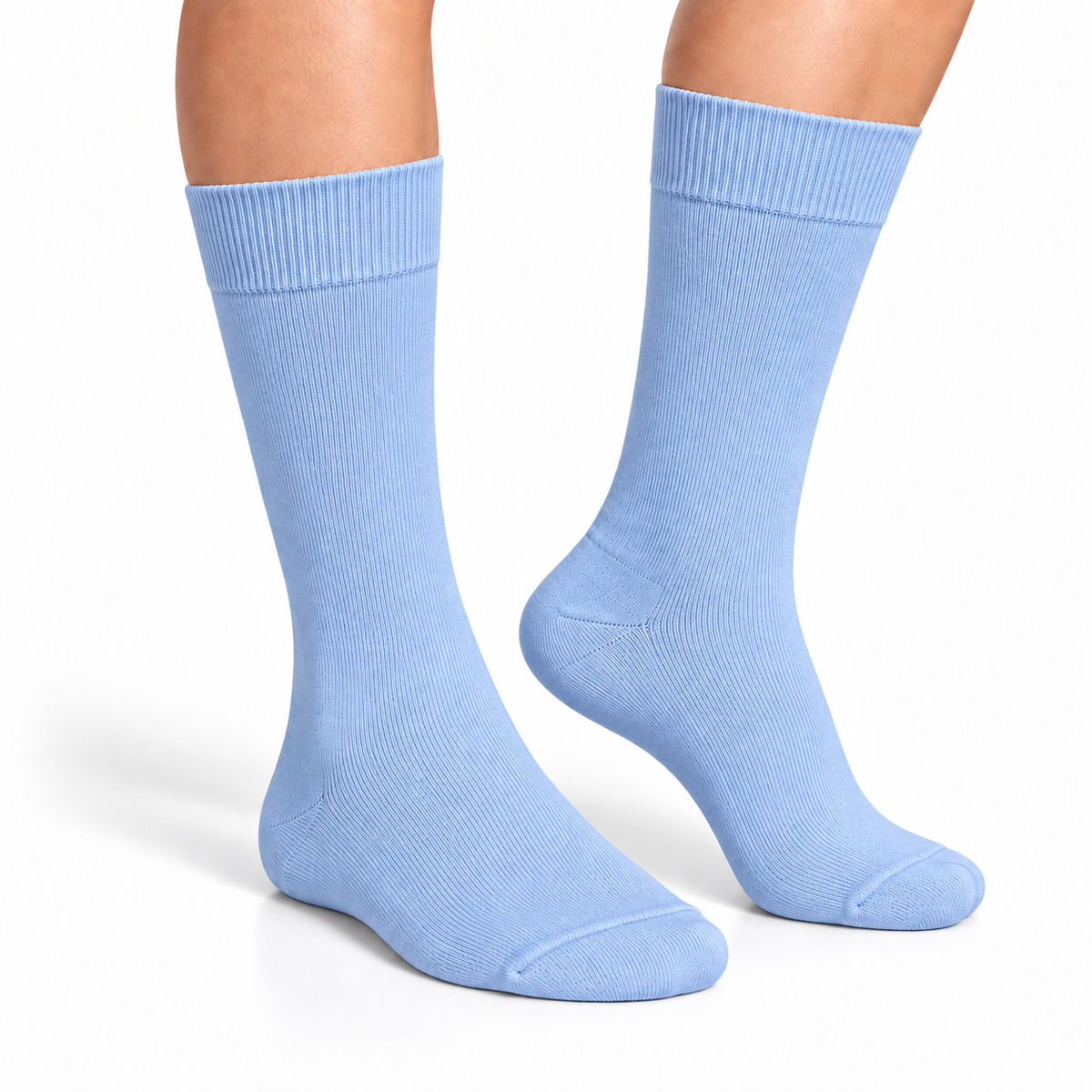 Stretch Fit Calf Length Faded Blue Socks