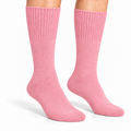 Terry Cotton Calf Length Pink Socks