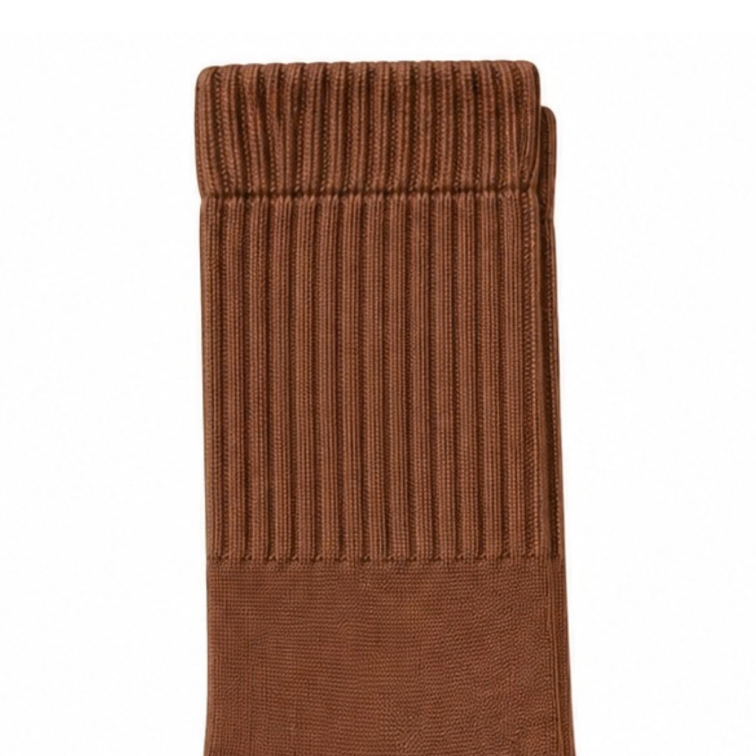 Terry Cotton Calf Length Brown Socks