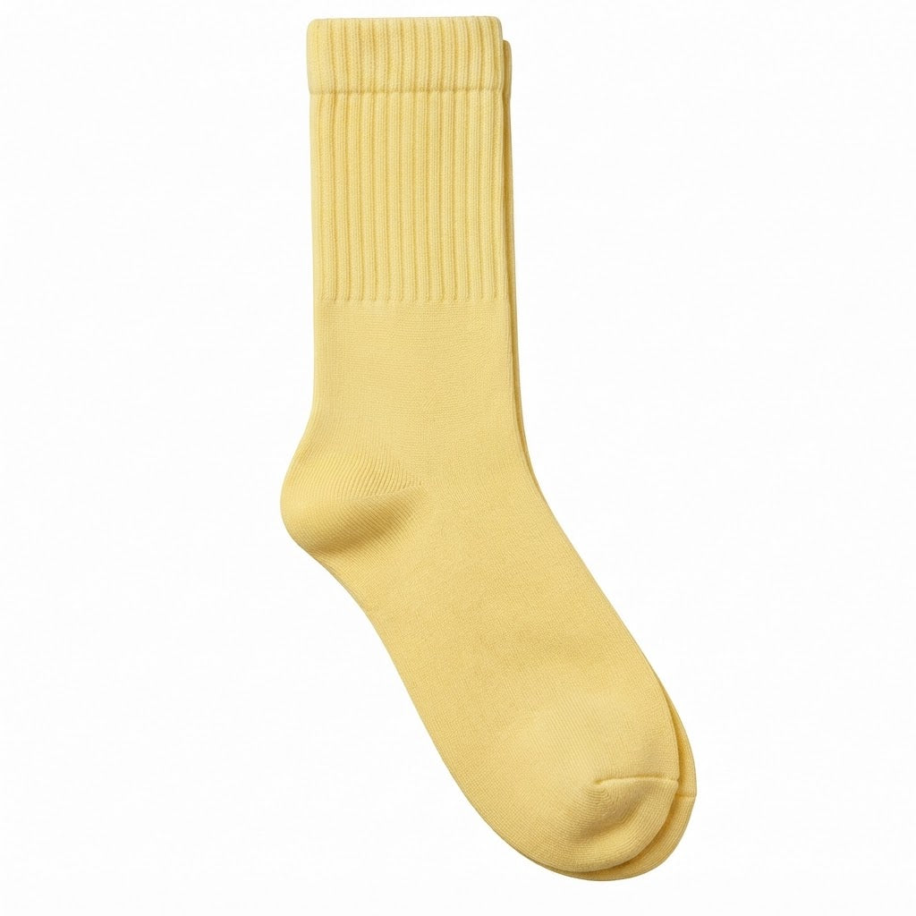 Terry Cotton Calf Length Yellow Socks