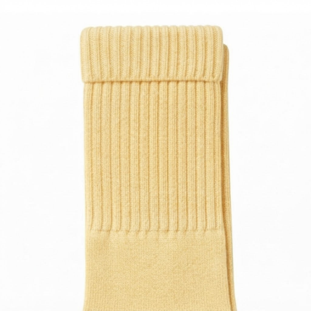 Terry Cotton Calf Length Yellow Socks