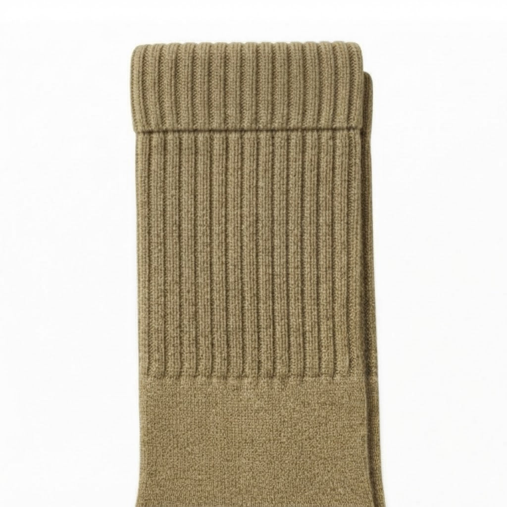 Terry Cotton Calf Length Khakhi Socks