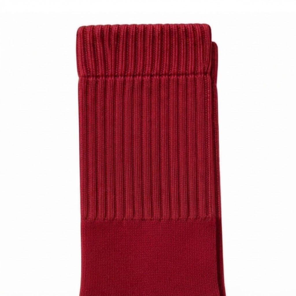 Terry Cotton Calf Length Red Socks