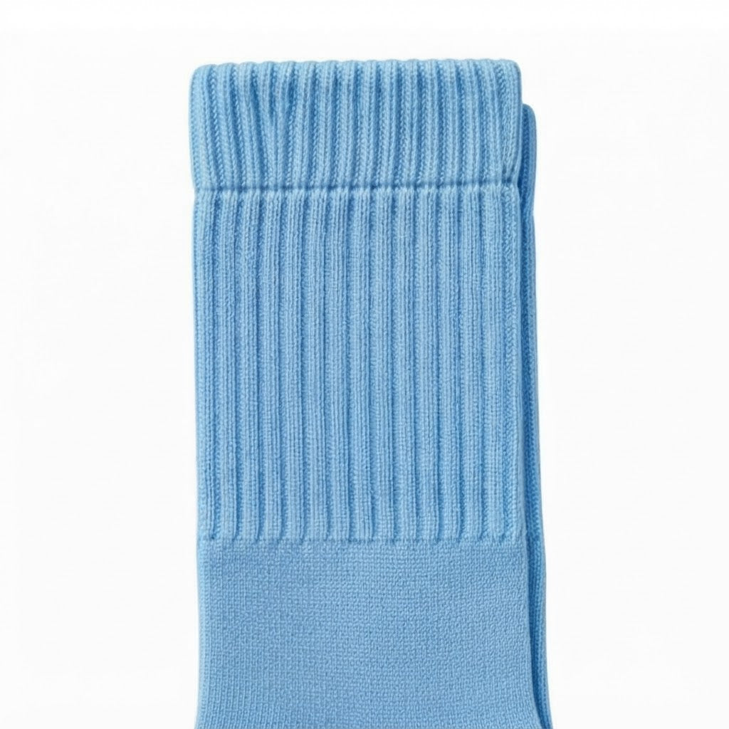 Terry Cotton Calf Length Sky Blue Socks