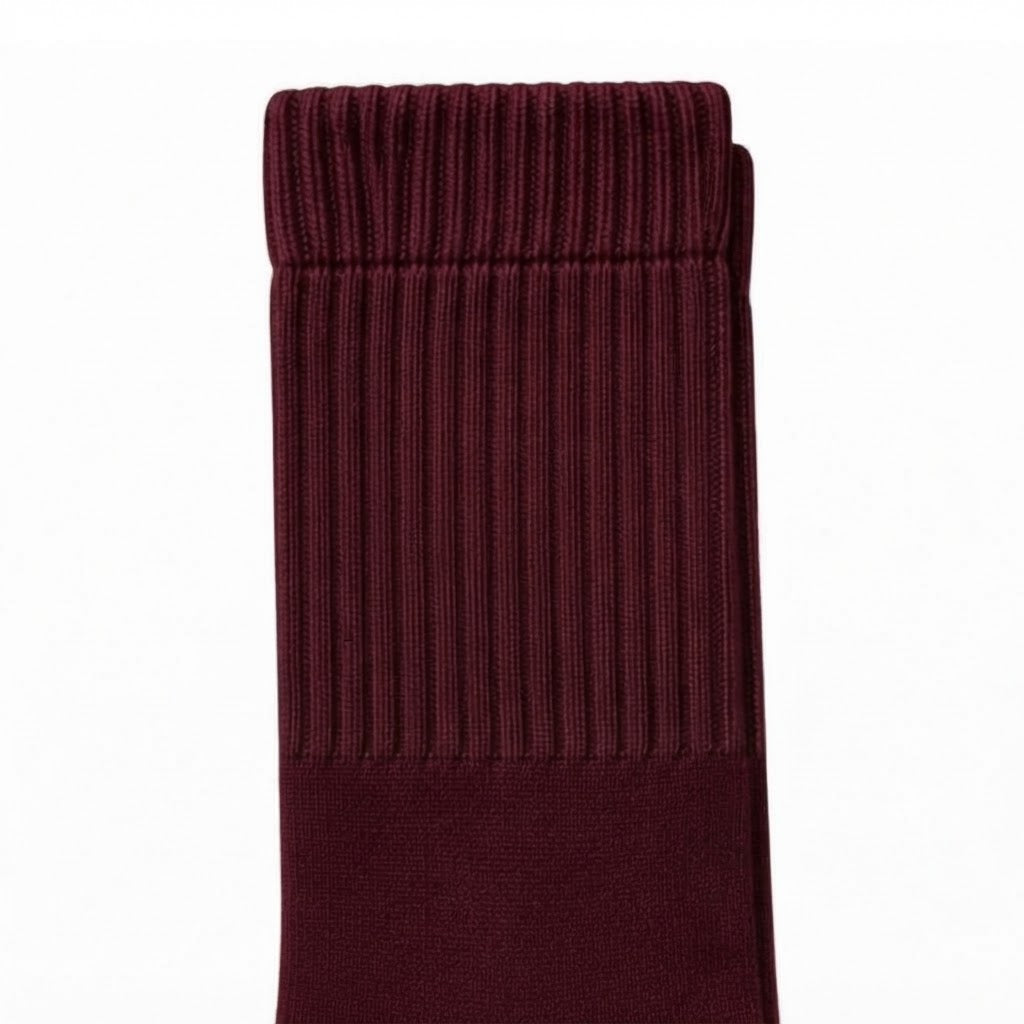 Terry Cotton Calf Length Wine Red Socks