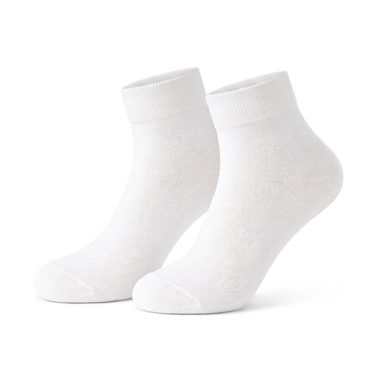 Stretch Fit Ankle Length Plain White Socks