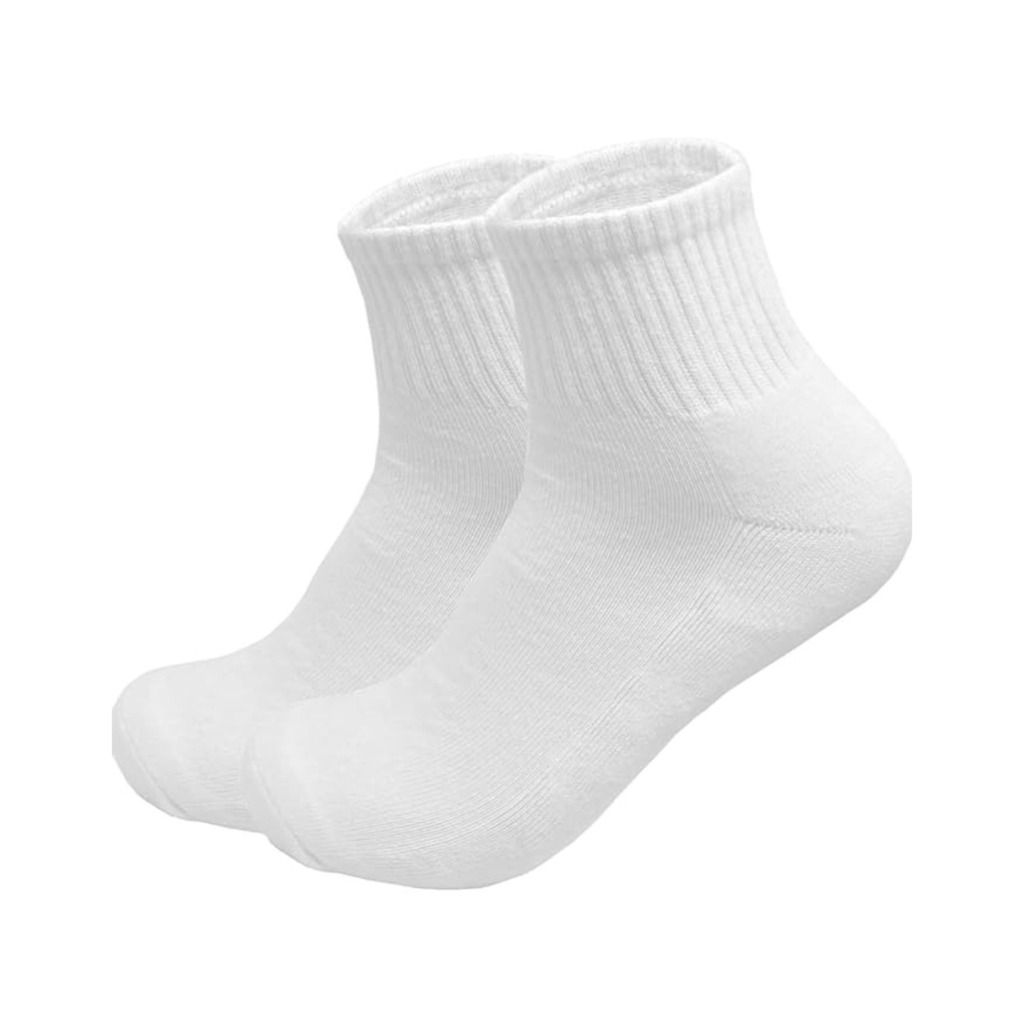 Men's White Ankle Length Cotton Socks (4 Pairs) Free Size