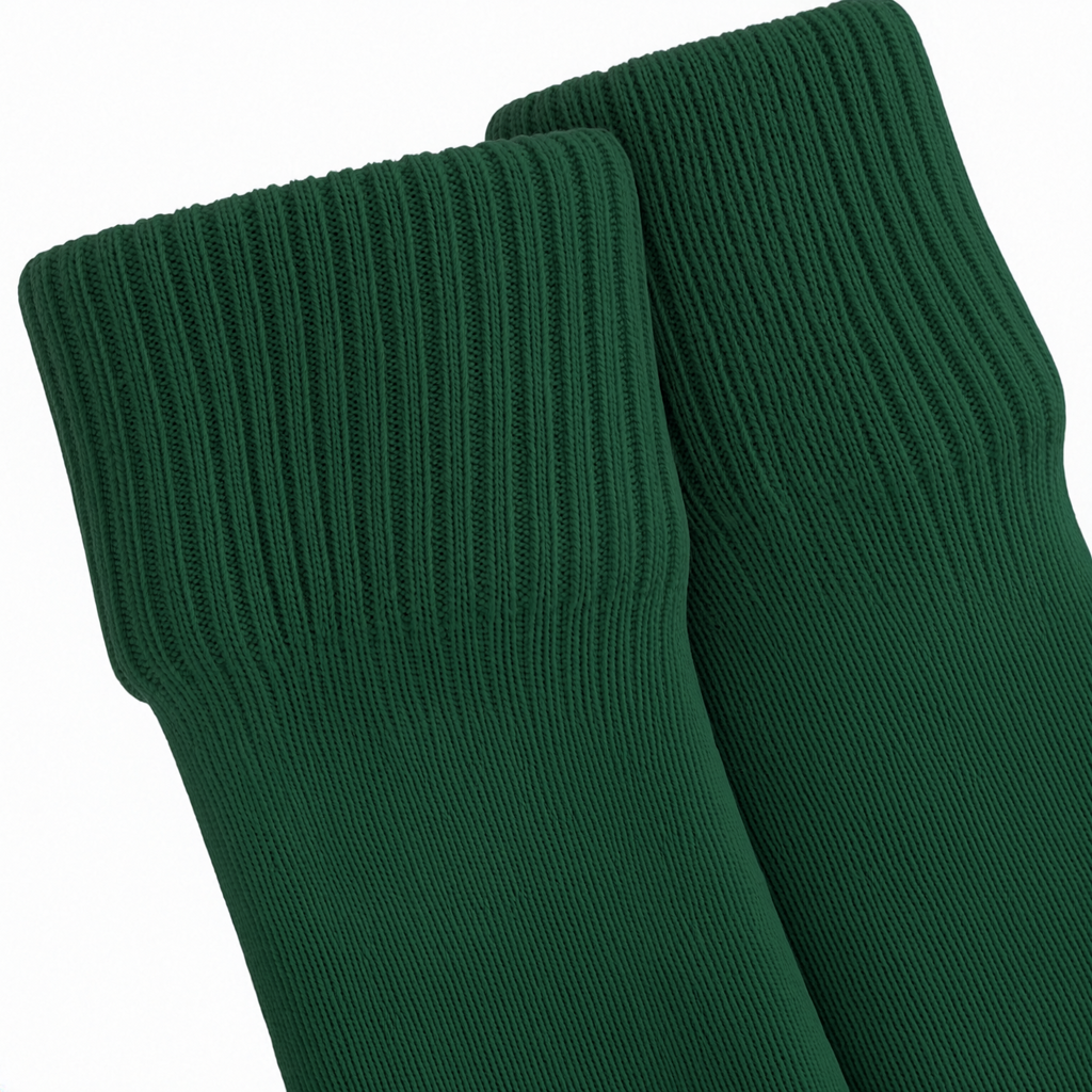 Terry Cotton Knee Length Dark Green Long Socks