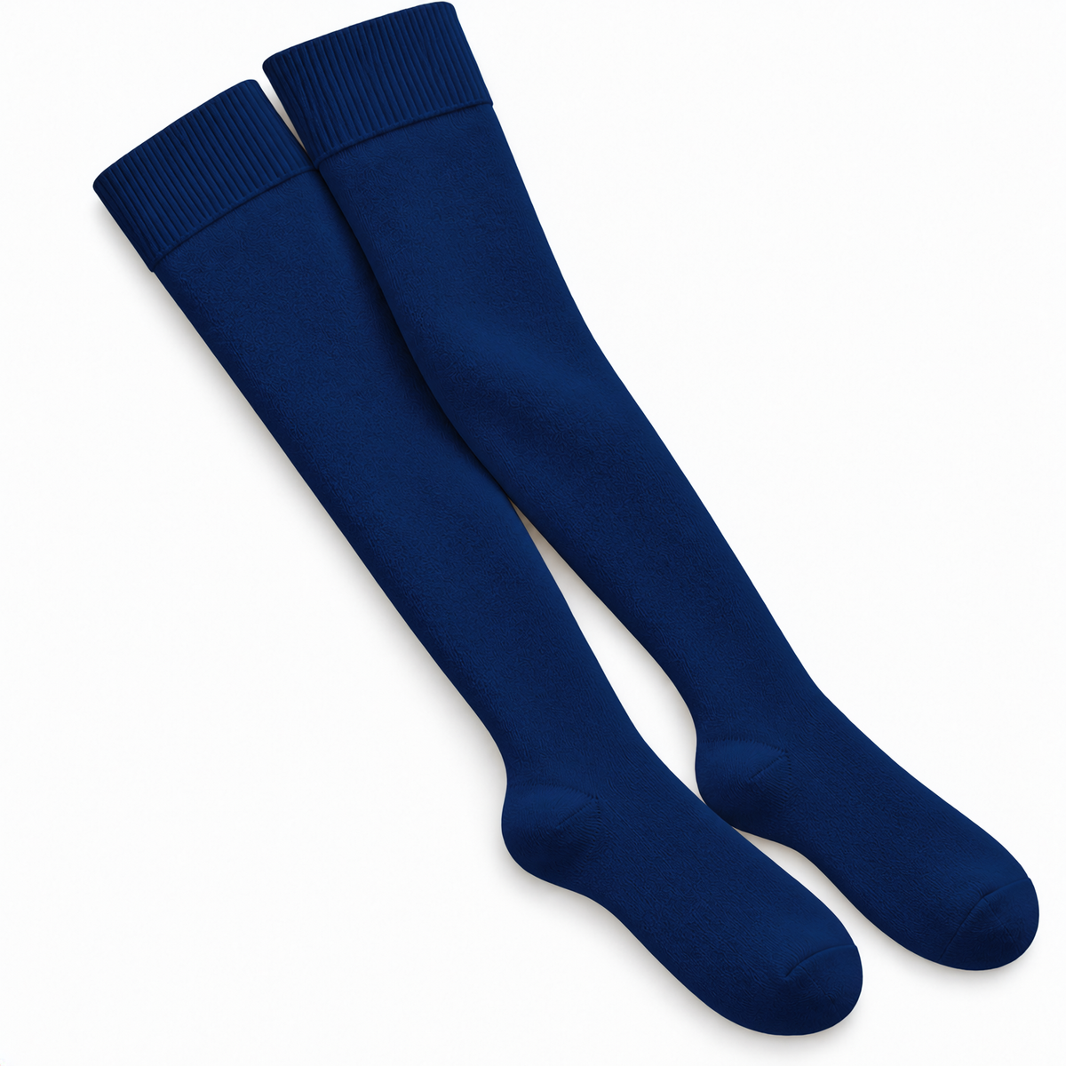 Terry Cotton Thigh High Length Navy Blue Stockings