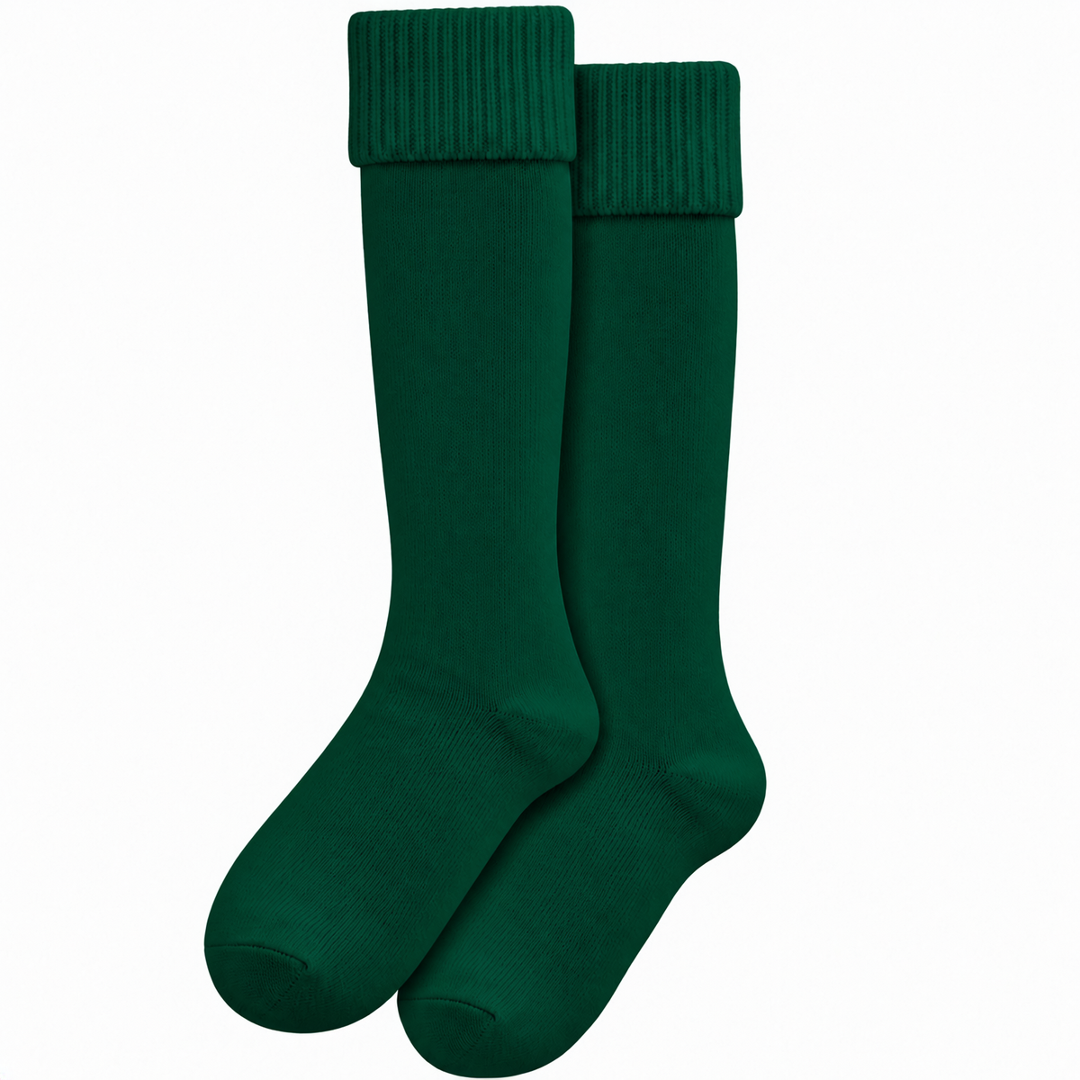 Terry Cotton Knee Length Dark Green Long Socks